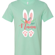 Floral Bunny Ears & Feet with Nana Easter Tee