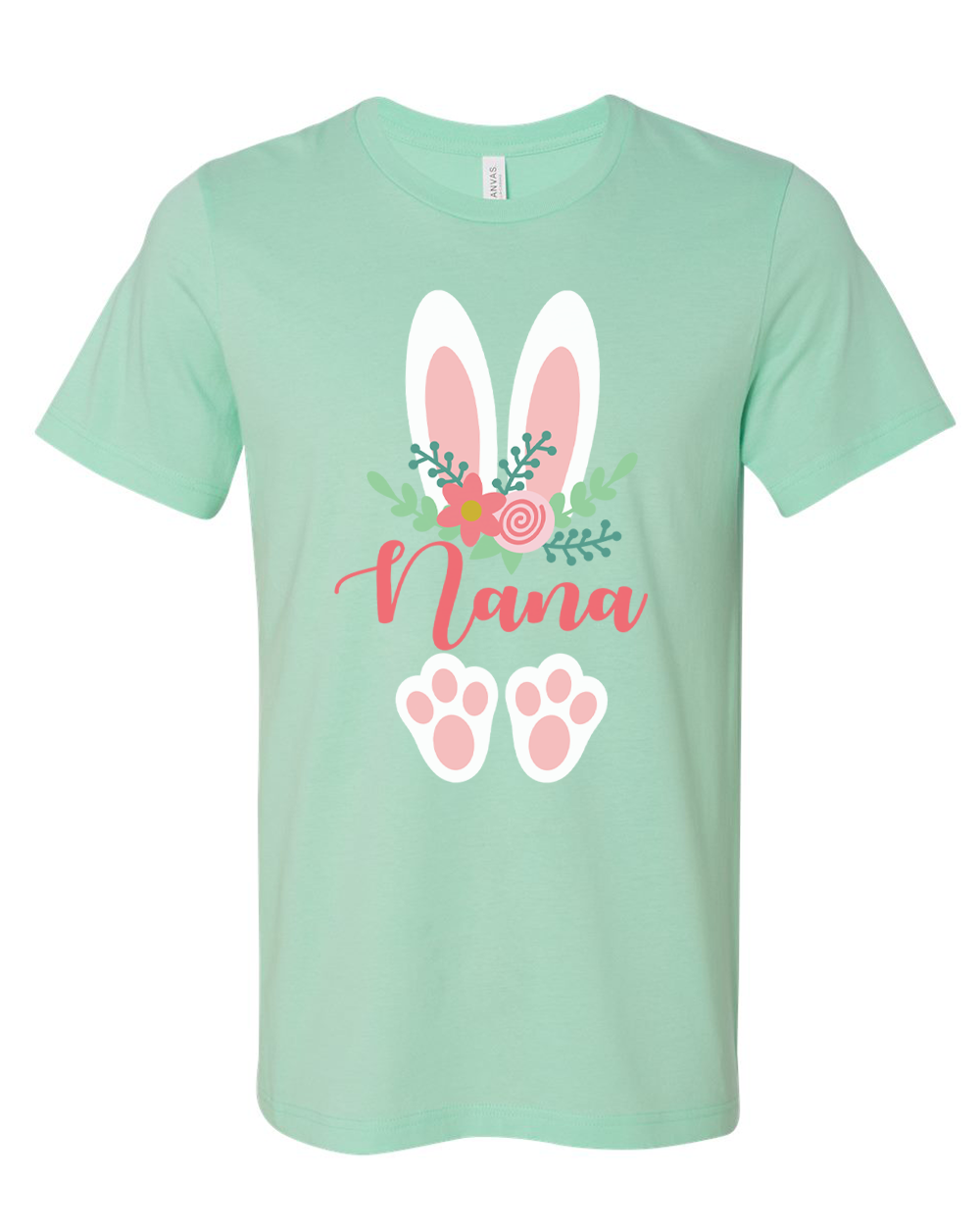 Floral Bunny Ears & Feet with Nana Easter Tee