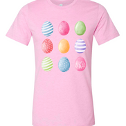 Monogram Watercolor Easter Eggs Tee