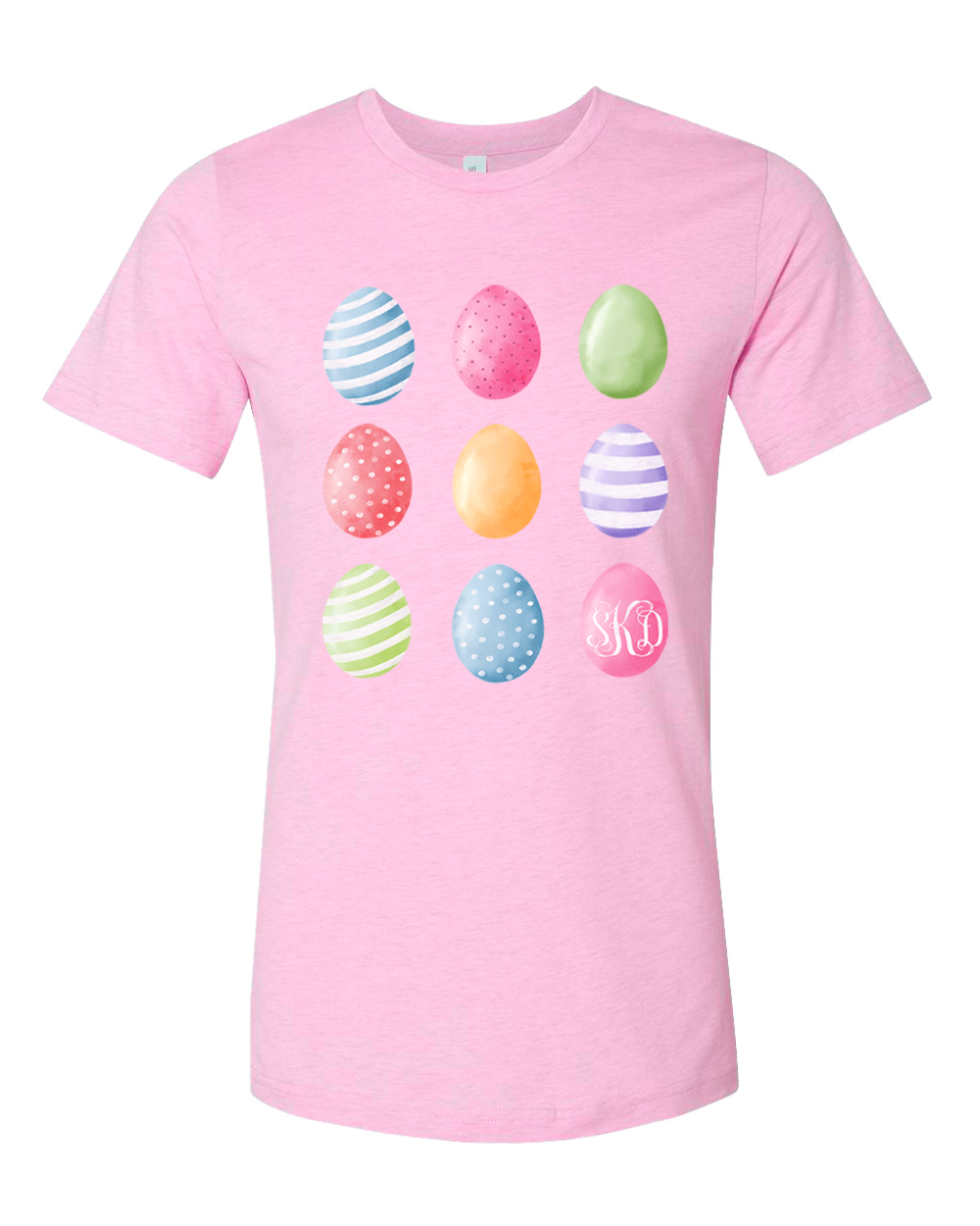 Monogram Watercolor Easter Eggs Tee