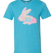 Monogram Watercolor Bunny Easter Tee