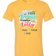 Personalized Shirt For Lolly Every Bunny's Favorite & Easter Eggs with Custom Grandkids Name Easter Day Tee