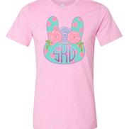 Monogram Polka Dot Bunny Head Easter Tee