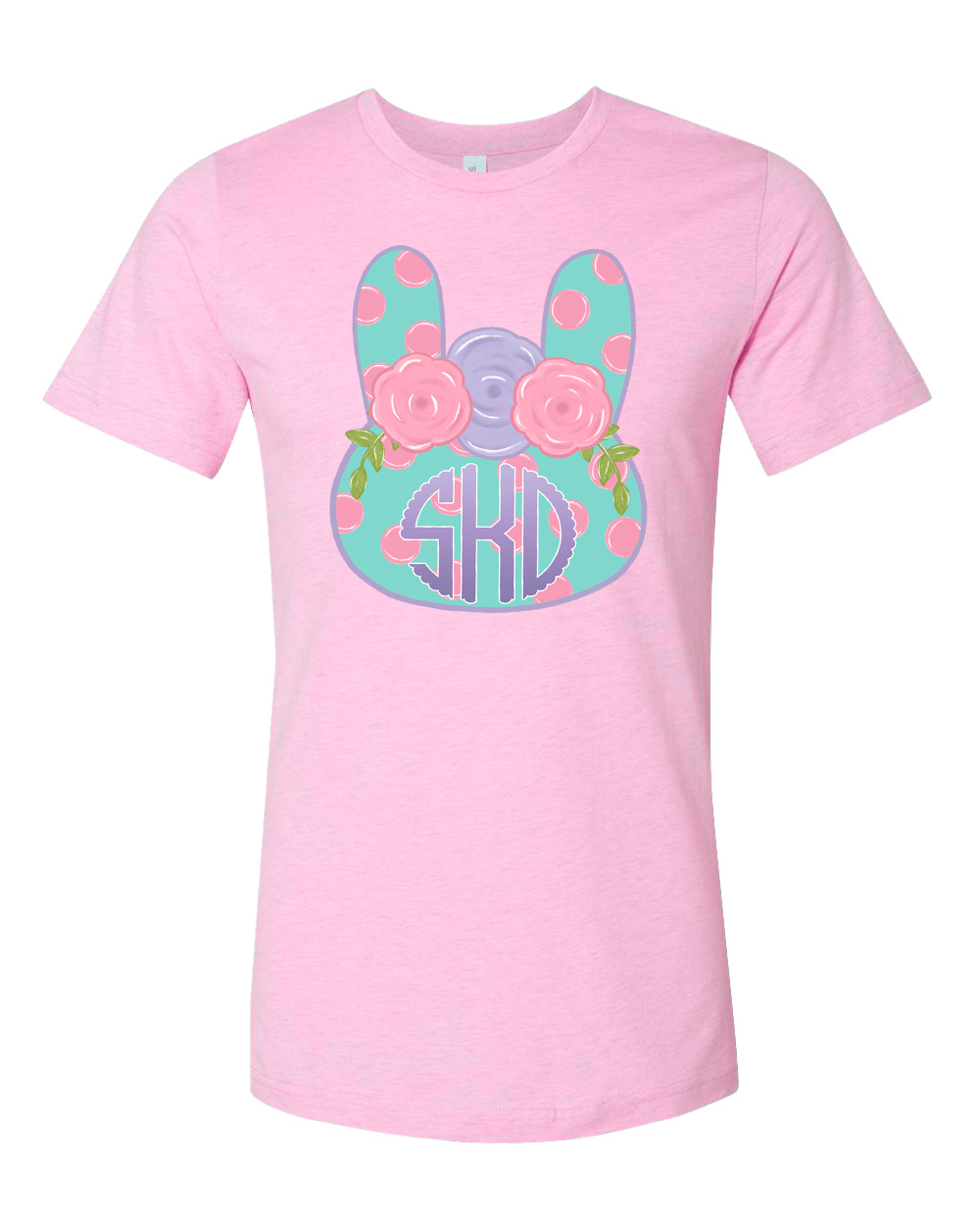 Monogram Polka Dot Bunny Head Easter Tee