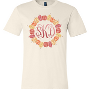 Fall Pumpkin Monogram Wreath Tee