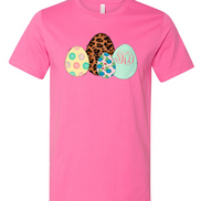 Monogram Leopard Print Easter Eggs Tee
