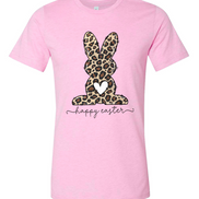 Leopard Print Bunny Happy Easter Tee