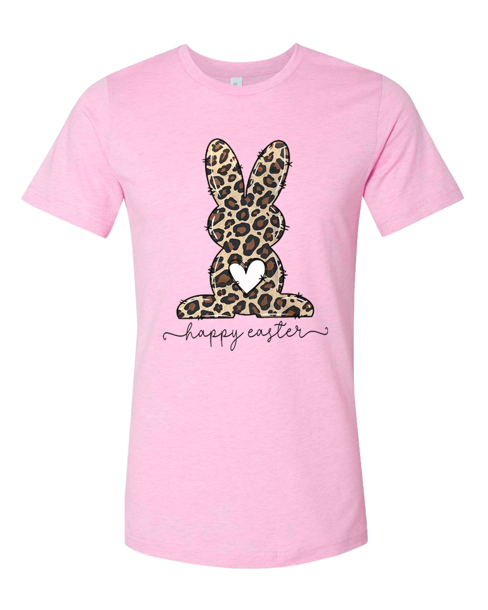 Leopard Print Bunny Happy Easter Tee