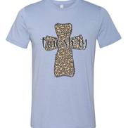 True Story Distressed Leopard Cross Easter Tee