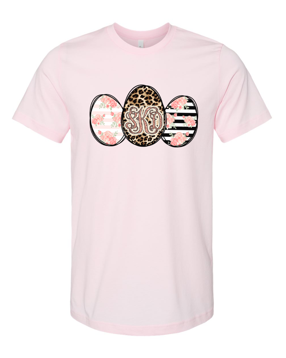 Monogram Leopard Rose Gold Easter Eggs Tee