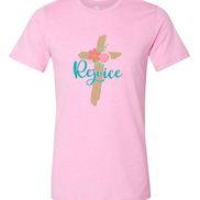 Rejoice Floral Cross Easter Tee