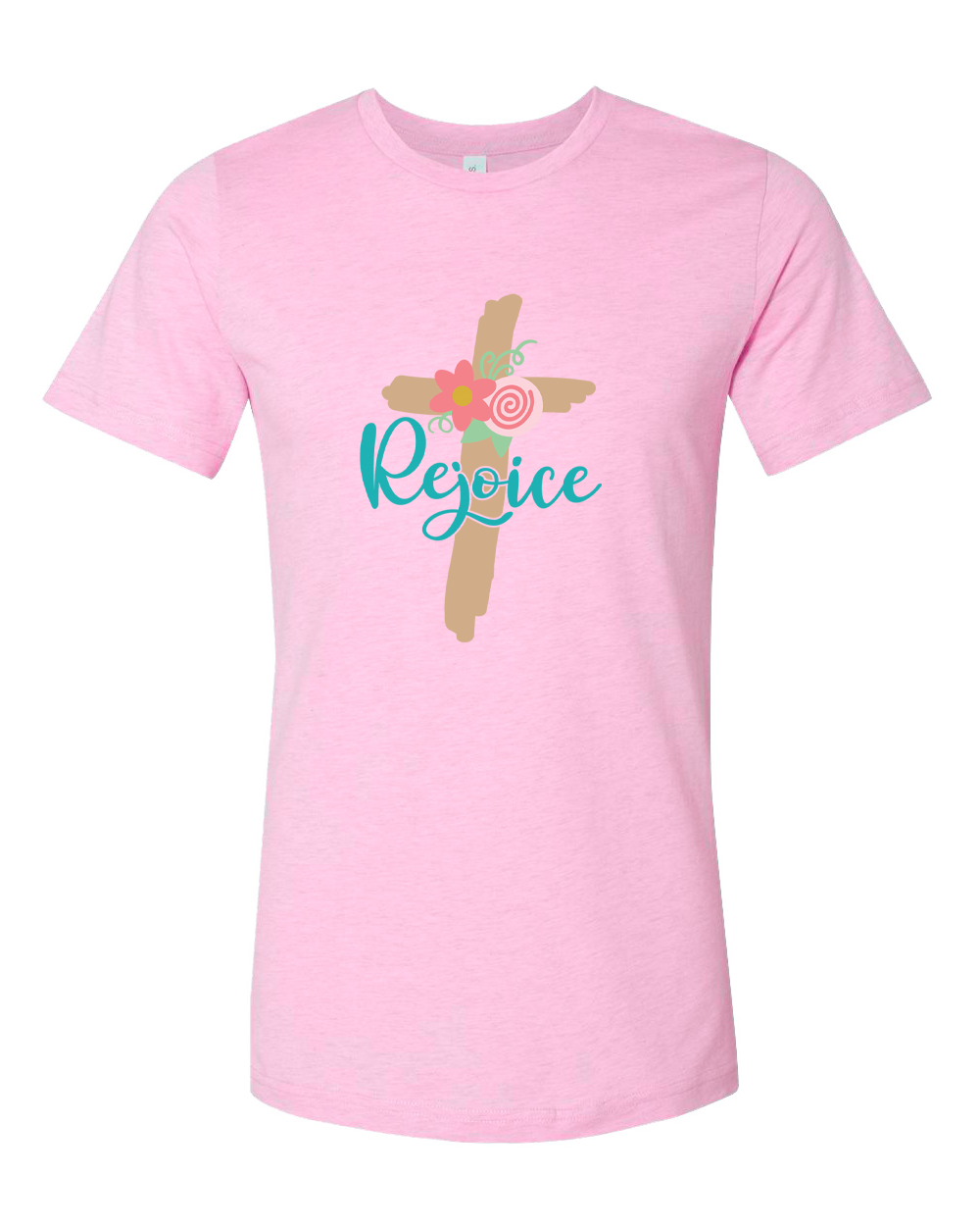 Rejoice Floral Cross Easter Tee