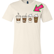 Fall Latte Drink Monogram Tee