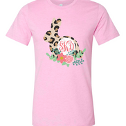 Monogram Leopard Print Easter Rabbit Tee