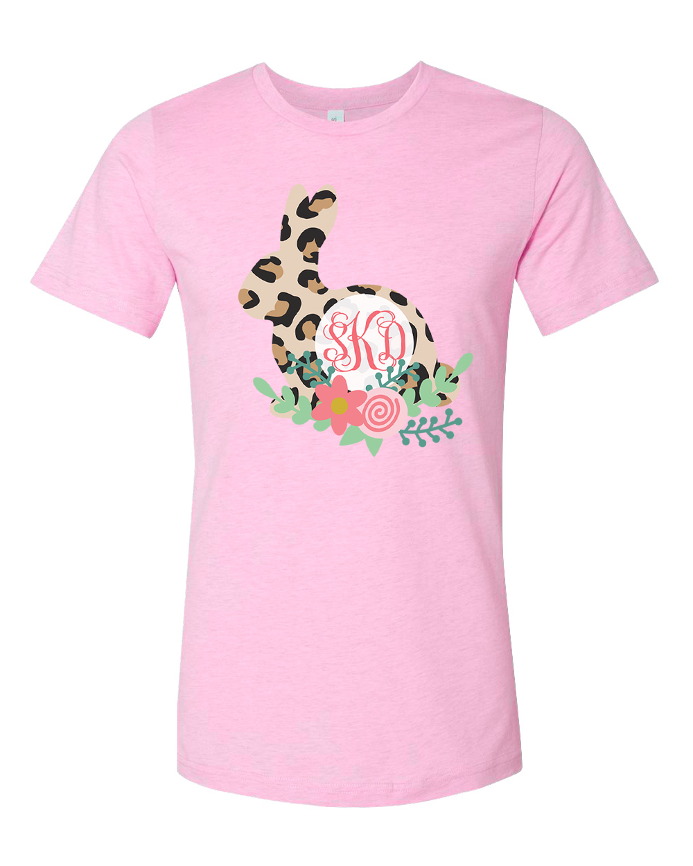 Monogram Leopard Print Easter Rabbit Tee