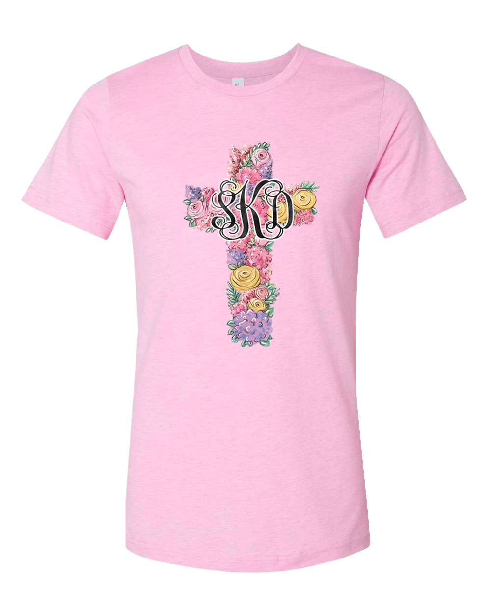 Monogram Floral Cross Tee