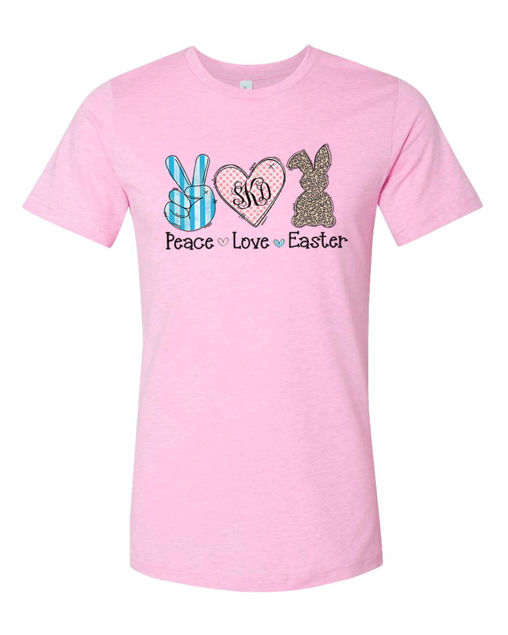 Monogram Peace, Love, Easter Bunny Tee