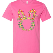 Bunny Head with Tulips Easter Tee