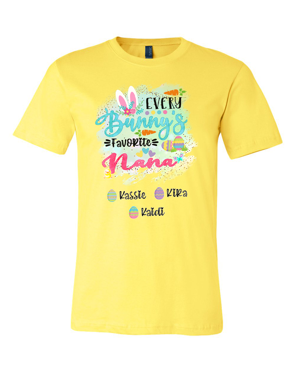 Personalized Shirt For Nana Every Bunny's Favorite & Easter Eggs with Custom Grandkids Name Easter Day Tee