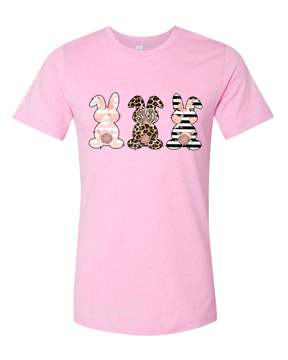 Monogram Leopard Rose Gold Bunnys Tee