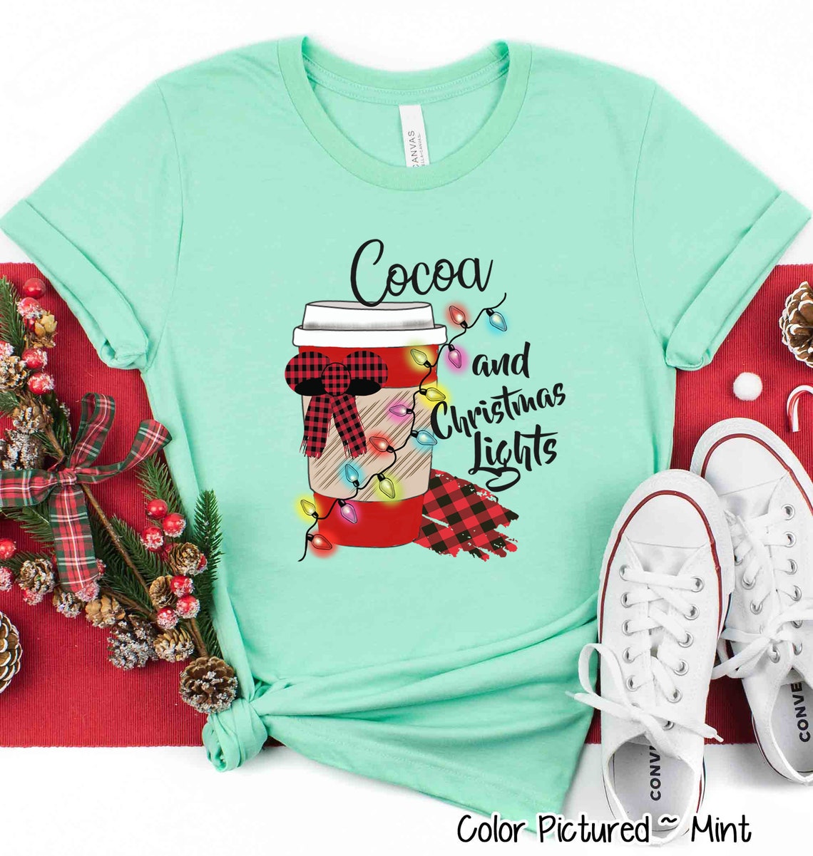 Cocoa and Christmas Lights Tee