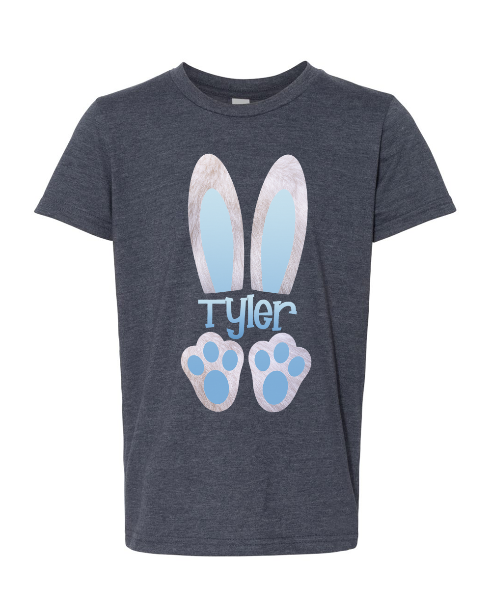 Personalized Boy Easter Bunny Ears with Custom Name Easter Day Tee