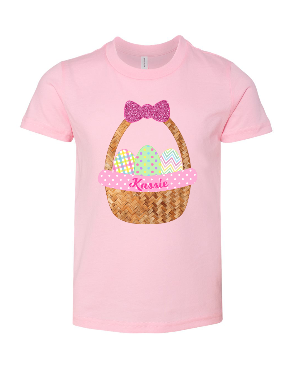 Personalized Girl Easter Basket Shirt with Custom Name Easter Day Tee